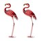 Set of 2 35.25"H Metal Standing Flamingo Garden Statue with Stakes (KD)Metal Thickness: 0.35mm